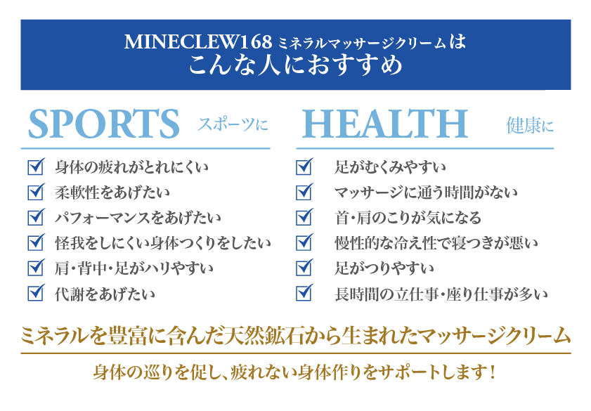 MINECLEW168 ミネクル 110g　マッサージクリーム